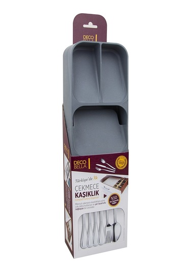 5 Bölmeli Kaşıklık Çekmece Içi Kaşık Düzenleyici Çekmece Içi Kaşıklık - Gri