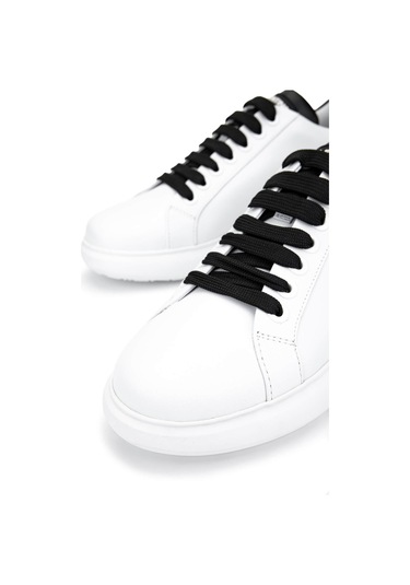 Mario Valentino Unisex Hakiki Deri Beyaz/siyah Sneakers & Spor Ayakkabı 1040 95b2302-y Ayk Y25 Whıte/black Beyaz  - Siyah