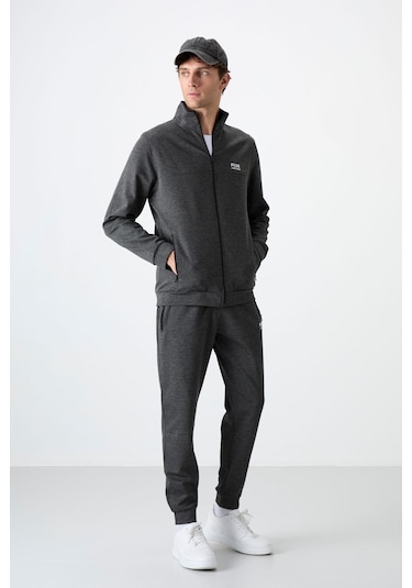 Tommy Life Hugo Antrasit Melanj Jogger Erkek Eşofman Takım - 85198 Antrasit - Melanj Antrasit  Melanj