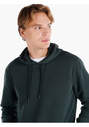 Colin's Colins Regular Fit Kapüşonlu Yeşil Erkek Sweatshirt Cl1059712 Koyu Yeşil
