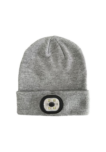 Açık Çok Fonksiyonlu 2'si 1 Arada Led Aydınlatma Örgü Sökülebilir Bluetooth Şapka 3544 Beyaz