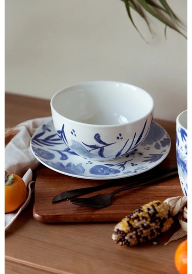 Korall Lila Porselen 14cm/630ml 2'li Salata Kasesi Seti 300720857 Beyaz