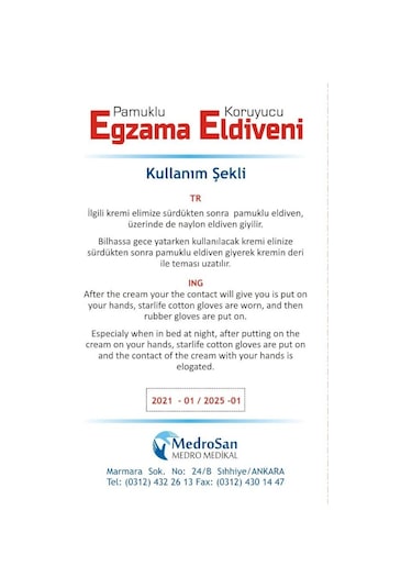 Medrosan Pamuklu Egzama Eldiveni 3 Çift