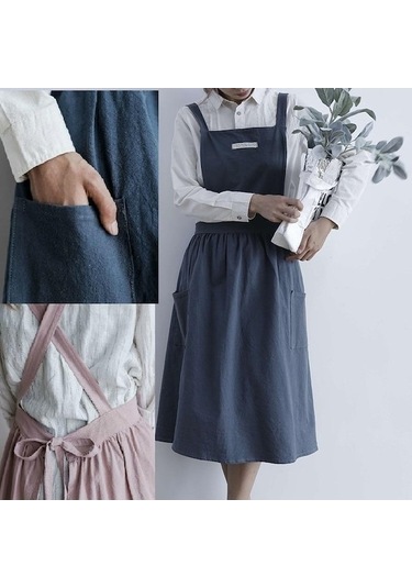 Novahub Yeşil Pamuk Ve Keten Kolsuz Önlük Mutfak Pişirme Bezi Yetişkin Sevimli Önlük Kirlenme Önleyici Önlükler Kitc Yeşil