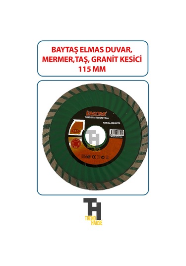 Baytaş Elmas Mermer, Duvar,taş, Granit Kesici, Ağız, 115 Mm Spiral