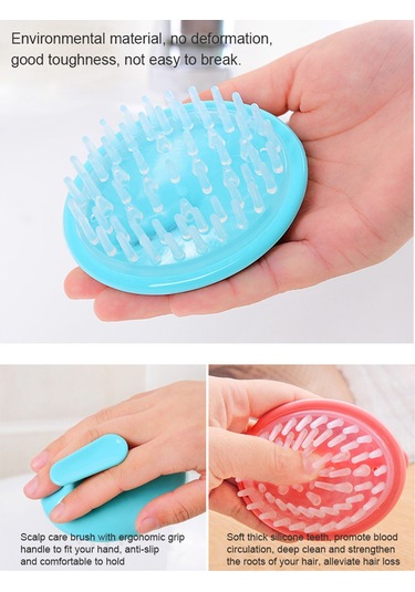 Samdoo Pembe Silikon Saç Bakıma Masaj Fırçası - Derin Temizleme, Kan Akışını Artırma, Saç Kökü Güçlendirme, Ters Tenidirme Önleme