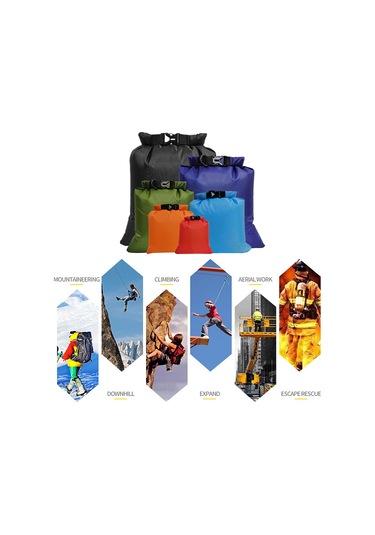 Moveevo 6'lı Dışarıda Su Geçirmez Çanta Seti 1.5l-8l + 2 Ayarlanabilir Askı Kemer, Kayakçılık-balıkçılık İçin Saçma-ince Tüylü Poliester, Roll-top Kapaklı Çok Renkli