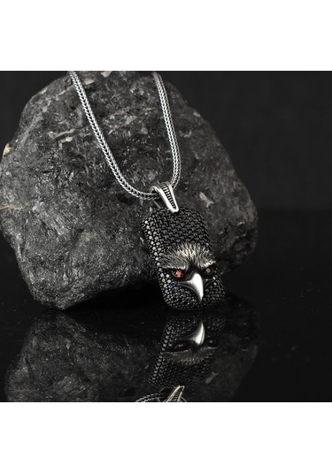 925 Ayar Gümüş Zirkon Taşlı Kartal Motifli Kolye