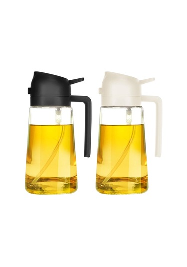 Reedark Zeytinyağı Sprey Ve Döküm İki Kullanımlı 470ml Cam Yağ Dağıtıcı, Modern Mutfak Aleti, Otomatik Açma Özelliği, Yeşil-zencefil Rengi Diğer