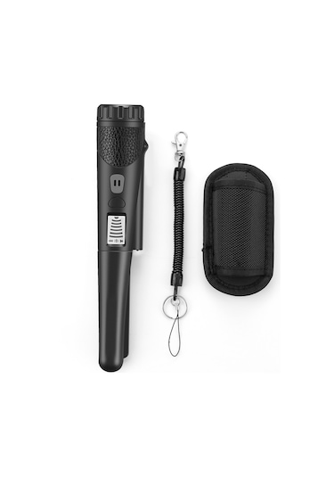 Metal Dedektörü, Taşınabilir Yüksek Hassasiyetli Metal Dedektörü Dokuma Kılıf Çanta İle Tek Tuşla Led Göstergesi Altın Dedektörü Siyah