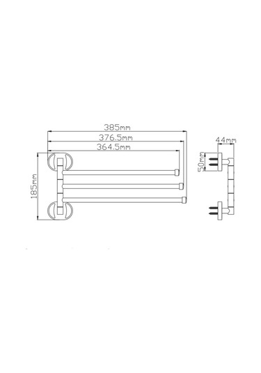Potato Döner Üçlü Havlu Tutucu 154742424 Krom