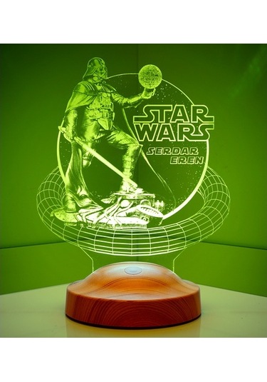 3D Star Wars Darth Vader Kişiye Özel Hediye 3D Led Lamba