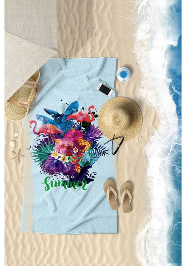 Flamingo Summer Dijital Baskılı 75x150 CM Plaj Havlusu