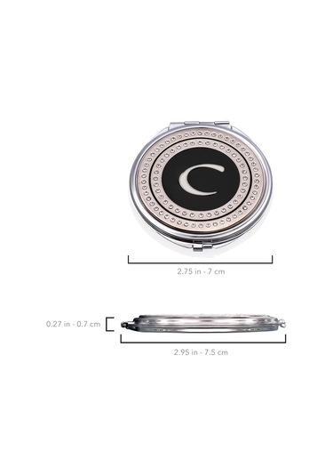 Zekupp Retro C Harfli Işlemeli Makyaj Aynası