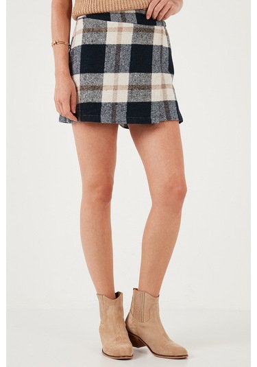 Lela Pamuk Karışımlı Regular Fit Kışlık Bayan Şort Etek 61100015 Lacivert