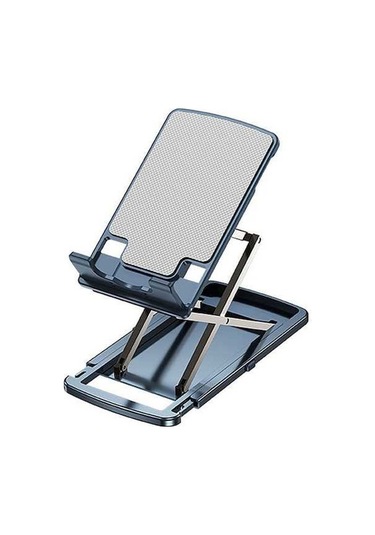 Novahub Moderne Ayarlanabilir Alüminyum Telefon Tablet Standı - Katlanabilir, Taşınabilir, Gümüş/mavi, 11.7x7.2x1.1 Cm, Hafif