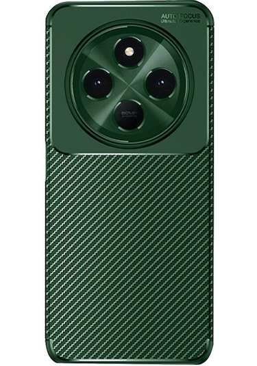 Oppo Reno 11 Fs Kılıf Focus Carbon Desen Silikon Kapak Koyu Yeşil