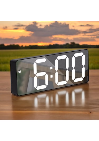 Led Dijital Saat Ses Kontrol Gece Modu Sıcaklık Gösteren Masa