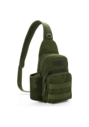 Youtek Unisex Askılı Çanta - Kamuflaj Desenli, 600d Oxford, Çoklu Cep, Su Flasör Çantası, Dağcılık-siklet İçin, Büyük Kapasite Yeşil