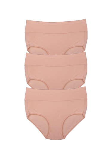 Vanilya Secret Yüksek Bel Toparlayıcı Pamuk 3'lü Paket Ten Rengi