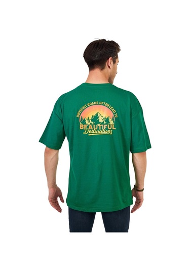 Ghassy Co. Erkek Oversize Sırt Ve Göğüs Baskılı Outdoor Tshirt Be (549329836)