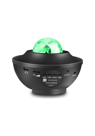 Monyee Led Yıldız Projeksiyon Lambası, Bluetooth Hoparlör, Ses Kontrol, Ac110-220v, Kumanda Pil Yok Siyah