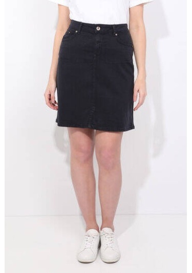 Blue White Kadın Lacivert Jean Etek Lacivert