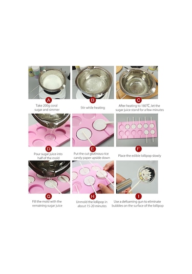 12 Kapasiteli Dıy Silikon Lolipop Çikolata Kalıpları Style 3 Diğer