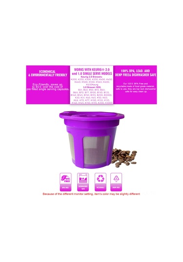 Kangvka Yeniden Kullanılabilir Çelik Filtreli Kahve Kapsülü - Keurıg 1.0/2.0 Uyumlu, 6 Adet Siyah Set Siyah