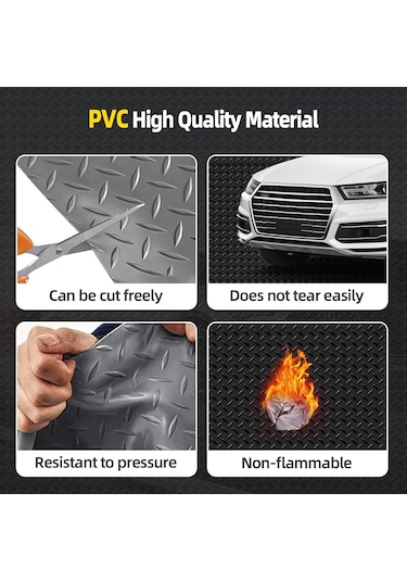 4 X 8 Ft Garaj Zemin Paspası, Elmas Plaka Vinil Garaj Halı, Suv, Mpv, Kamyon İçin 2,5 Mm Kalınlık