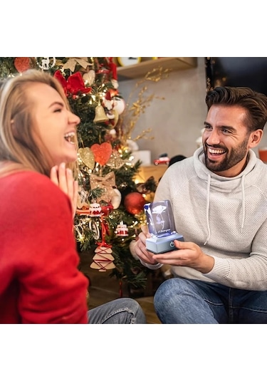 Honeybeeshop 1 Zarif 3d Gül Kristal Gece Lambası 5x5x8 Cm Renk Değiştiren Led Sevgililer Günü Hediyesi Beyaz