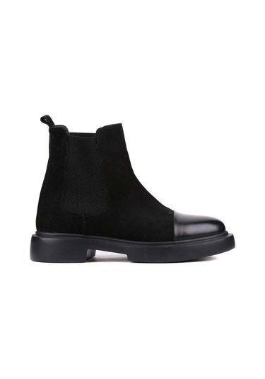 Shoetyle - Siyah Süet Deri Erkek Chelsea Bot 250-080-925-siyah