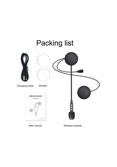 Vkemall Mh06 Motosiklet Bluetooth Kulaklık Kask Kulaklığı Bluetooth 5.0 Kablosuz Kulaklık Siyah Motosiklet İnterkom Kulaklığı