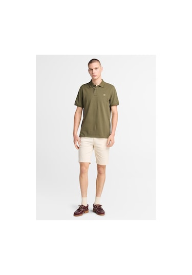 Timberland Millers River Pique Erkek T-shirt-32642 Yeşil