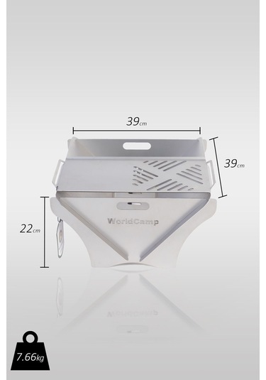 Büyük Boy Portatif Mangal Ateş Kutusu Gri