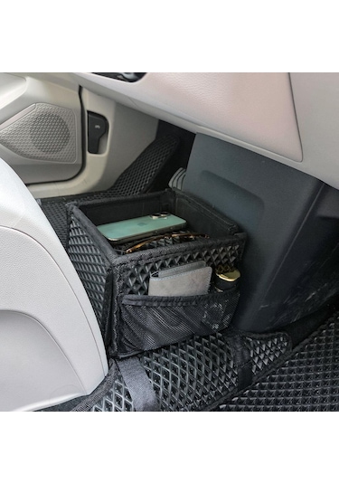 Togg T10x Konsol Arası Organizer Çanta Fileli Eşya Koyma Kutusu Bod Siyah