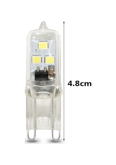 Konesam G9 Led Ampul 1w 2835 Smd 6led 360 Aydınlatma 220v Halojen Yerine Sıcak Beyaz Enerji Tasarruflu Işık Kaynağı Sıcak Beyaz