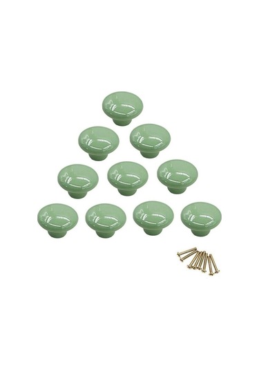 Yuvarlak Porselen Düğmeler, Mobilya Düğmeleri, Çekmece Düğmeleri, Dolap Düğmeleri, Seramik Kulplar, Dekor, Antika Yaylı Çekmece, Şifonyer, Kapı Yeşil