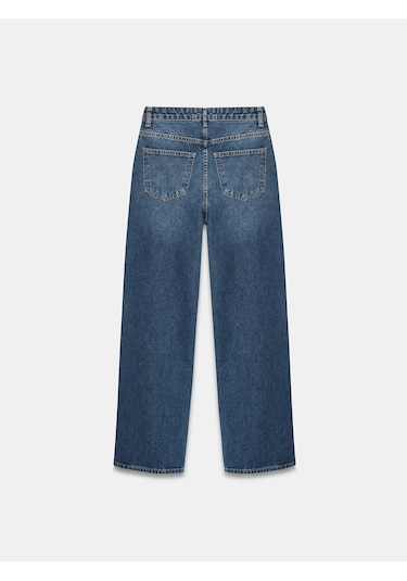 Dilvin 72117 %100 Pamuk Wide Leg Jean-yeşil Yeşil