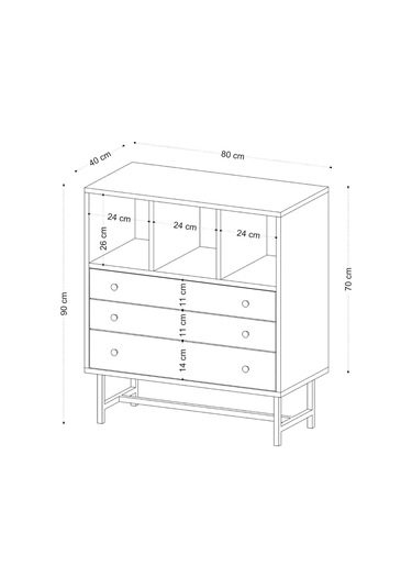 Decormet Carla Şifonyer Safir Meşe Diğer