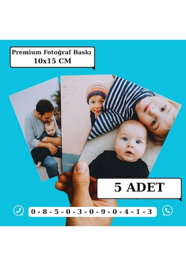 Kişisel Premium Fotoğraf Baskısı 5 Adet 10x15 Cm