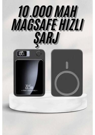 Taşınabilir Şarj Magsafe Powerbank 10.000 Mah Hızlı Şarj Led Göstergeli Kablosuz Çok Renkli