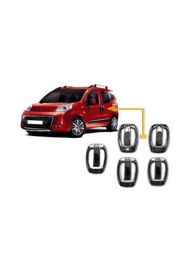 Citroen Nemo Uyumlu 2008 Ve Üzeri Krom Kapı Kolu Ve Çerçeve 5 Kapı 10 Parça Paslanmaz Çelik
