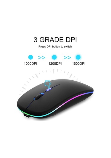 Kablosuz Fare Bluetooth 5.1 Şarj Edilebilir 2.4g Sessiz Fare İnce 3 Ayarlanabilir Dpı Diğer