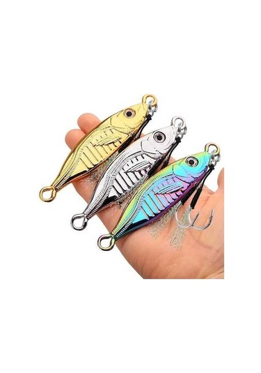 Tongxida 10 Adet Aorace Metal Jig Balıkçılık Set, 7g-80g, Deniz Yemi, Gümüş/altın Renk