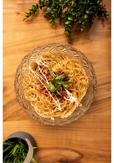 Mest Yuvarlak Model Cam Makarna Kasesi - Şık Ve Modern Tasarım Çok Renkli