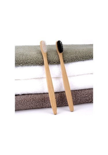 3 Adet Eko Saf Doğal Bambu Kömür Yetişkin Orta Yumuşak Saç Diş Fırçaları Ev Otel Malzemeleri 1