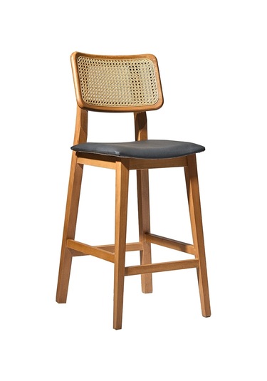 Zeus Hazeranlı İskandinav Bar Sandalyesi Natural