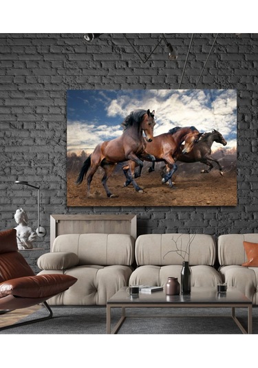 Hırçın Atlar Cam Tablo