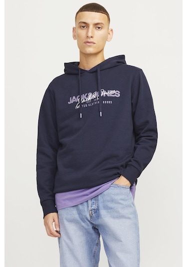 Jjalvıs Sweat Hood Lacivert12256848 Cok Renklı